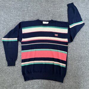 Vintage Jack Nicklaus Signature Stripe Crewneck Sweater‎ Sweatshirt XL Cotton